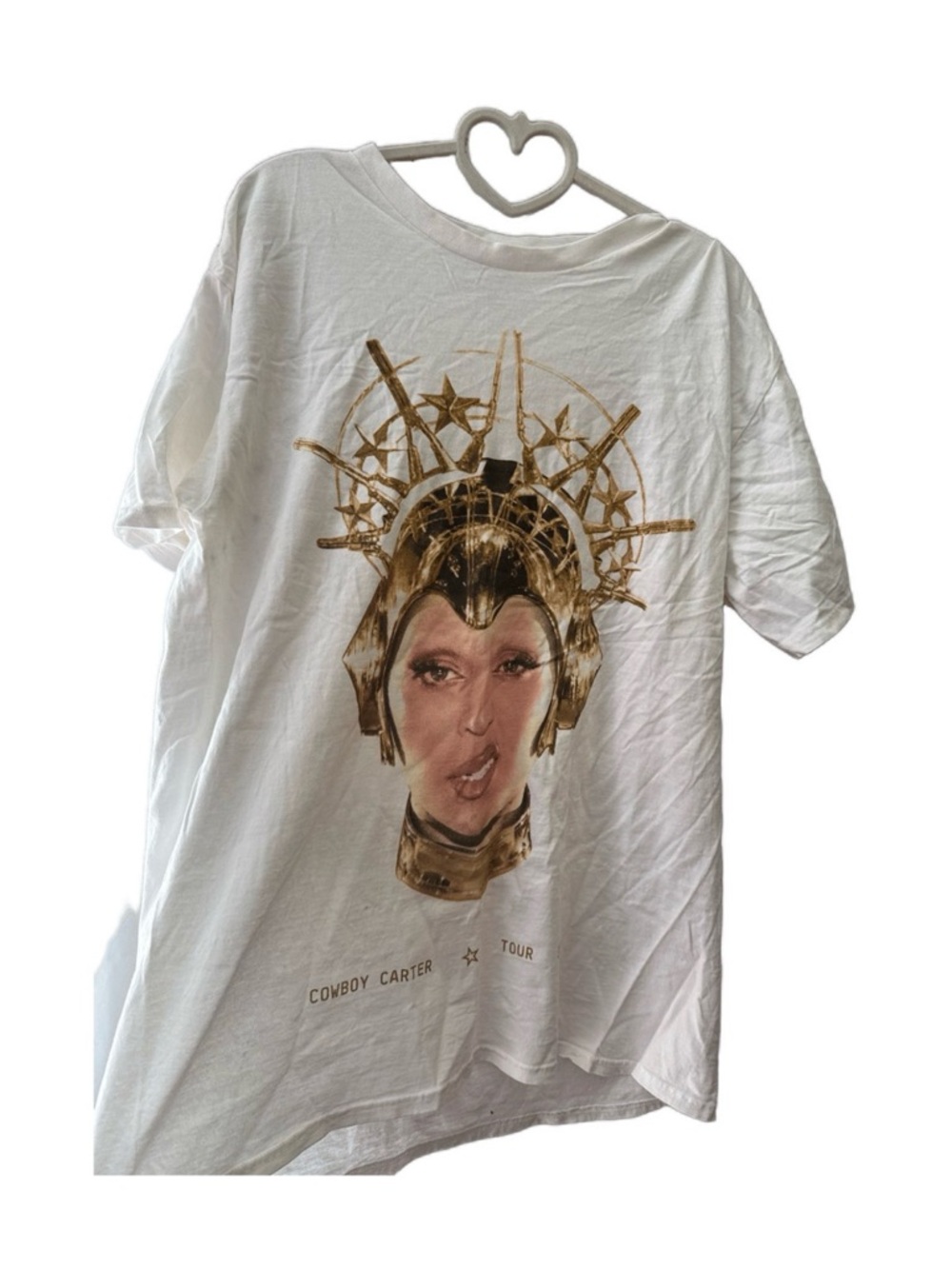 Beyonce II Hands II Heaven Tee M White Cowboy Carter Tour 2025 Merch NEW